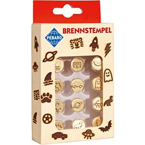 Pebaro 20800 Lot de 12 tampons à brûler en Laiton pour pyrographie, pyrographie, Combustion du Bois, du liège et d'autres matériaux - Publicité Pebaro 20800 Lot de 12 tampons à brûler en Laiton pour pyrographie, pyrographie, Combustion du Bois, du liège et d'autres matériaux - Publicité