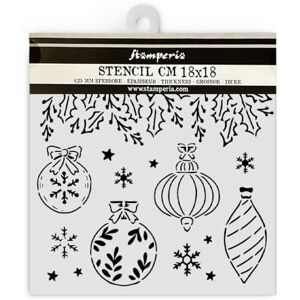 Stamperia Pochoirs épais pour scrapbooking, albums, cartes, bullet journaux, et plus, boules de Noël, matériau flexible, facile à nettoyer, parfait pour les loisirs, les travaux manuels et les cadeaux - Publicité Stamperia Pochoirs épais pour scrapbooking, albums, cartes, bullet journaux, et plus, boules de Noël, matériau flexible, facile à nettoyer, parfait pour les loisirs, les travaux manuels et les cadeaux - Publicité