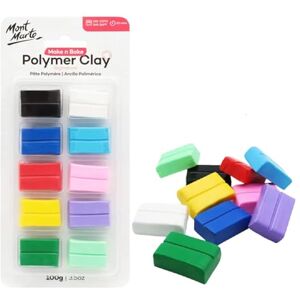 MONT MARTE Pate Polymere – 10 pièces Polymer Clay – 100g – Texture douce et régulière – Argile Polymère pour Poterie, Modelage et Bricolage - Publicité MONT MARTE Pate Polymere – 10 pièces Polymer Clay – 100g – Texture douce et régulière – Argile Polymère pour Poterie, Modelage et Bricolage - Publicité