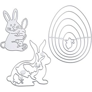 CHINPING 3 pièces Pochoirs de poinçonnage matrice de decoupe modèles kit lapin lapins de Pâques couleur oeufs pochoirs de gaufrage pour Pâques bricolage scrapbooking papier cartes art artisanat décoration - Publicité CHINPING 3 pièces Pochoirs de poinçonnage matrice de decoupe modèles kit lapin lapins de Pâques couleur oeufs pochoirs de gaufrage pour Pâques bricolage scrapbooking papier cartes art artisanat décoration - Publicité