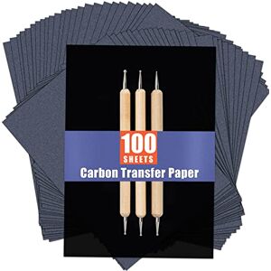 PSLER 100 Feuilles de Papier Carbone, Papier Transfert Carbone avec 3 stylos de gaufrage pour Le Travail du Bois, Le Papier, la Toile et d'autres Surfaces d'artisanat d'art (7.3 par 10 Pouces) - Publicité PSLER 100 Feuilles de Papier Carbone, Papier Transfert Carbone avec 3 stylos de gaufrage pour Le Travail du Bois, Le Papier, la Toile et d'autres Surfaces d'artisanat d'art (7.3 par 10 Pouces) - Publicité