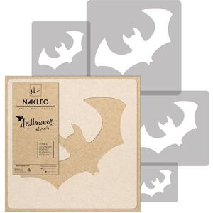 Nakleo Halloween Pochoirs de Peinture, 5 pièces 9x9 à 34x34cm Chauve-Souris, Modèle de Dessin en Plastique et Réutilisables, DIY Bricolage Décoration Chambre, Mur Meubles Papier - Publicité Nakleo Halloween Pochoirs de Peinture, 5 pièces 9x9 à 34x34cm Chauve-Souris, Modèle de Dessin en Plastique et Réutilisables, DIY Bricolage Décoration Chambre, Mur Meubles Papier - Publicité