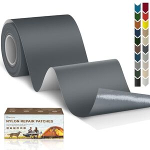 Cahomo Patch en nylon autocollant, 7.6x200 cm Patch de réparation imperméable autocollants, tissu autocollant reparation, pour veste, tentes, doudoune, sac de couchage, sacs à dos-Gris Foncé - Publicité Cahomo Patch en nylon autocollant, 7.6x200 cm Patch de réparation imperméable autocollants, tissu autocollant reparation, pour veste, tentes, doudoune, sac de couchage, sacs à dos-Gris Foncé - Publicité