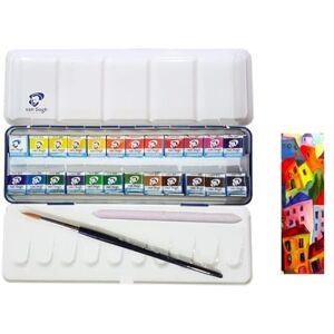 Van Gogh Aquarelle 24 Demi-Godets set metal + 1 pinceaux et Estompen - Publicité Van Gogh Aquarelle 24 Demi-Godets set metal + 1 pinceaux et Estompen - Publicité