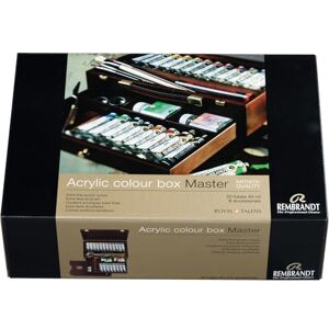 Rembrandt Professional Acrylic Paint Set in Luxury Wooden Box Master 20 Tubes (40 ml) + Pinceaux et accessoires - Publicité Rembrandt Professional Acrylic Paint Set in Luxury Wooden Box Master 20 Tubes (40 ml) + Pinceaux et accessoires - Publicité