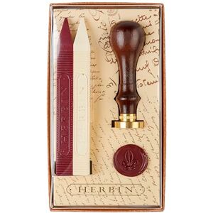 Jacques Herbin J.Herbin, 1 Set de cire traditionnelle + sceau fleur de Lys - Publicité Jacques Herbin J.Herbin, 1 Set de cire traditionnelle + sceau fleur de Lys - Publicité