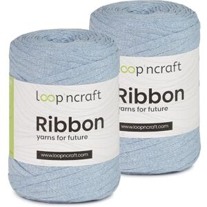 Loopncraft Ribbon Lot de 2 bobines de fil tressé recyclé Bleu bébé 2 x 130 m – 250 g - Publicité Loopncraft Ribbon Lot de 2 bobines de fil tressé recyclé Bleu bébé 2 x 130 m – 250 g - Publicité