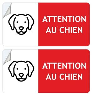 pubblimania ATTENTION AU CHIEN 2 Étiquettes Adhésive Autocollants (Attention au chien je monte la garde) (Attention au Chien adhésive) - Publicité pubblimania ATTENTION AU CHIEN 2 Étiquettes Adhésive Autocollants (Attention au chien je monte la garde) (Attention au Chien adhésive) - Publicité