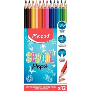 Maped Pochette de 12 crayons de couleurs SCHOOL PEPS - Publicité Maped Pochette de 12 crayons de couleurs SCHOOL PEPS - Publicité