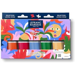 Lefranc Bourgeois 302075 Peinture Acrylique Fine – Coffret couleurs sélectionnées par Leona Rose, 5x80ml - Publicité Lefranc Bourgeois 302075 Peinture Acrylique Fine – Coffret couleurs sélectionnées par Leona Rose, 5x80ml - Publicité