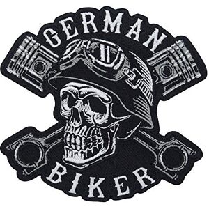 Finally Home Écusson Thermocollant Crâne de motard allemand Patch à coller au fer à repasser ou à coudre Pièce de décoration ou réparation pour vêtement, jean, sac, pantalon, veste - Publicité Finally Home Écusson Thermocollant Crâne de motard allemand Patch à coller au fer à repasser ou à coudre Pièce de décoration ou réparation pour vêtement, jean, sac, pantalon, veste - Publicité