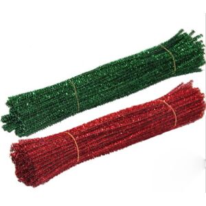 CHUYIX Lot de 200 cure-pipes à paillettes Fil chenille moelleux Fil de bricolage Ligne en métal Peluche flexible pour fête Emballage cadeau Décoration d'arbre de Noël Rouge + vert - Publicité CHUYIX Lot de 200 cure-pipes à paillettes Fil chenille moelleux Fil de bricolage Ligne en métal Peluche flexible pour fête Emballage cadeau Décoration d'arbre de Noël Rouge + vert - Publicité