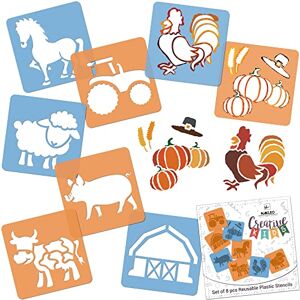 Nakleo Pochoirs de Dessin pour Enfants 8 Pcs 15x15cm Animaux de Ferme, Plastique et Réutilisable Créatif Modèles pour Peinture, DIY Bricolage Décoration Arts et Artisanat, Papier Mur Bois Tissu - Publicité Nakleo Pochoirs de Dessin pour Enfants 8 Pcs 15x15cm Animaux de Ferme, Plastique et Réutilisable Créatif Modèles pour Peinture, DIY Bricolage Décoration Arts et Artisanat, Papier Mur Bois Tissu - Publicité