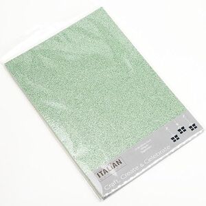 Italian Options Lot de 10 feuilles de papier cartonné pailleté 250 g/m², format A4, vert sauge - Publicité Italian Options Lot de 10 feuilles de papier cartonné pailleté 250 g/m², format A4, vert sauge - Publicité
