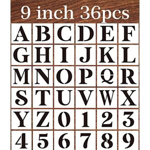 Yamcyh Pochoirs de lettres de l'alphabet réutilisables de 22,9 cm pour peinture, grandes lettres, modèles de dessin pour travaux manuels, décoration de vacances - Publicité Yamcyh Pochoirs de lettres de l'alphabet réutilisables de 22,9 cm pour peinture, grandes lettres, modèles de dessin pour travaux manuels, décoration de vacances - Publicité