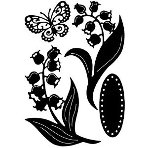 ideen mit herz Pochoirs de découpe, muguet, lot de 4 - Publicité ideen mit herz Pochoirs de découpe, muguet, lot de 4 - Publicité
