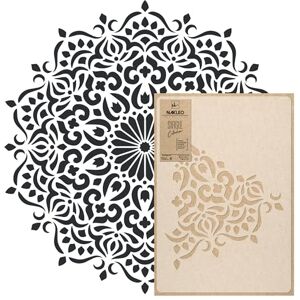 Nakleo Pochoir Mandala pour Peinture Murale Grand Format Diamètre 120 cm XL, Modèle en Plastique et Réutilisable, Oriental Cercle Ornement, DIY Bricolage Artisanat Décoration, Bois Tissu Mueble - Publicité Nakleo Pochoir Mandala pour Peinture Murale Grand Format Diamètre 120 cm XL, Modèle en Plastique et Réutilisable, Oriental Cercle Ornement, DIY Bricolage Artisanat Décoration, Bois Tissu Mueble - Publicité