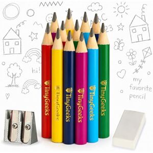 TinyGeeks Crayon Papier Jumbo NOUVEAUTÉ 12 Crayons à papier pour Enfant + Gomme + Taille-Crayon + Crayon Graphite parfait pour les Jeunes Écoliers + Recommendés par les Professeurs - Publicité TinyGeeks Crayon Papier Jumbo NOUVEAUTÉ 12 Crayons à papier pour Enfant + Gomme + Taille-Crayon + Crayon Graphite parfait pour les Jeunes Écoliers + Recommendés par les Professeurs - Publicité