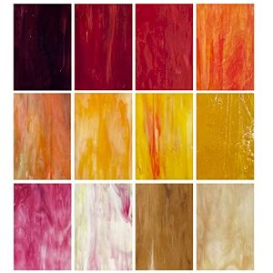 Unicoshape Lot de 12 feuilles de vitrail, 15,2 x 10,2 cm, verre cathédrale, verre d'art, carreaux de mosaïque pour travaux manuels (mélange rouge et jaune) - Publicité Unicoshape Lot de 12 feuilles de vitrail, 15,2 x 10,2 cm, verre cathédrale, verre d'art, carreaux de mosaïque pour travaux manuels (mélange rouge et jaune) - Publicité