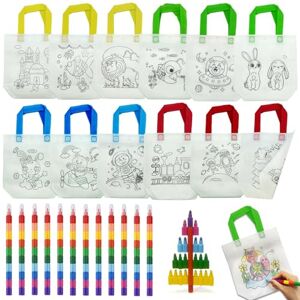 ICEPAPA , Kit Peinture Enfant, 12 Sac a Colorier Enfant et 12 Crayons de Couleurs empilables(10 colores en total), parfait pour Cadeau Anniversaire Enfants invites, Cadeau pour Fille et Garcon - Publicité ICEPAPA , Kit Peinture Enfant, 12 Sac a Colorier Enfant et 12 Crayons de Couleurs empilables(10 colores en total), parfait pour Cadeau Anniversaire Enfants invites, Cadeau pour Fille et Garcon - Publicité