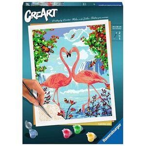 Ravensburger – CreArt Grand Format 24x30 cm – Flamants Roses Amoureux – Loisir créatif – Peinture par numéros – Adulte – Activité détente & créative – Dès 12 Ans – 28991 – Version française - Publicité Ravensburger – CreArt Grand Format 24x30 cm – Flamants Roses Amoureux – Loisir créatif – Peinture par numéros – Adulte – Activité détente & créative – Dès 12 Ans – 28991 – Version française - Publicité