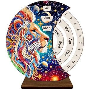 LYEAA Calendrier perpétuel en bois pour décoration de bureau Motif lune - Publicité LYEAA Calendrier perpétuel en bois pour décoration de bureau Motif lune - Publicité