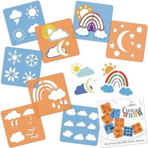 Nakleo Pochoirs de Dessin pour Enfants 8 Pcs 15x15cm Météo, Plastique et Réutilisable Créatif Modèles pour Peinture, DIY Bricolage Décoration Arts et Artisanat, Papier Mur Bois Tissu - Publicité Nakleo Pochoirs de Dessin pour Enfants 8 Pcs 15x15cm Météo, Plastique et Réutilisable Créatif Modèles pour Peinture, DIY Bricolage Décoration Arts et Artisanat, Papier Mur Bois Tissu - Publicité