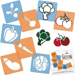 Nakleo Pochoirs de Dessin pour Enfants 8 Pcs 15x15cm Légumes, Plastique et Réutilisable Créatif Modèles pour Peinture, DIY Bricolage Décoration Arts et Artisanat, Papier Mur Bois Tissu - Publicité Nakleo Pochoirs de Dessin pour Enfants 8 Pcs 15x15cm Légumes, Plastique et Réutilisable Créatif Modèles pour Peinture, DIY Bricolage Décoration Arts et Artisanat, Papier Mur Bois Tissu - Publicité