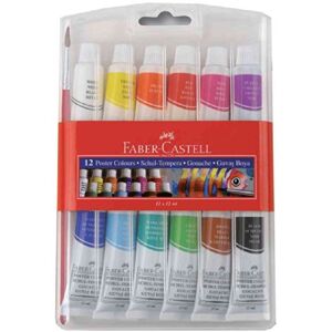 Faber-Castell 121011 Gouache (12 Tubes) + 1 Pinceau - Publicité Faber-Castell 121011 Gouache (12 Tubes) + 1 Pinceau - Publicité