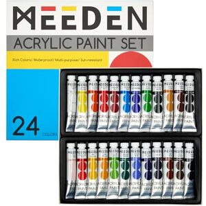 MEEDEN Kit de Peinture Acrylique: 24 Couleurs 12 ml Heavy Body Starter Pigments Riches Non Toxiques pour Adultes Peinture d'Art sur Toile, Bois, Tissu, Artisanat - Publicité MEEDEN Kit de Peinture Acrylique: 24 Couleurs 12 ml Heavy Body Starter Pigments Riches Non Toxiques pour Adultes Peinture d'Art sur Toile, Bois, Tissu, Artisanat - Publicité