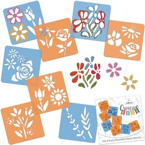 Nakleo Pochoirs de Dessin pour Enfants 8 Pcs 15x15cm Fleurs, Plastique et Réutilisable Créatif Modèles pour Peinture, DIY Bricolage Décoration Arts et Artisanat, Papier Mur Bois Tissu - Publicité Nakleo Pochoirs de Dessin pour Enfants 8 Pcs 15x15cm Fleurs, Plastique et Réutilisable Créatif Modèles pour Peinture, DIY Bricolage Décoration Arts et Artisanat, Papier Mur Bois Tissu - Publicité
