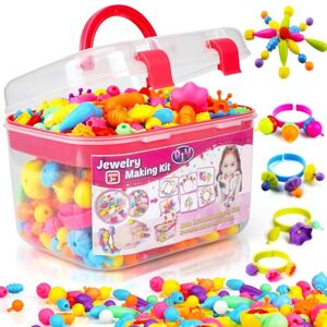 FunzBo Kit de fabrication de bijoux pour enfants pour filles Perles pop pop Kit de bricolage pour bracelets, colliers, serre-têtes et bagues Jouet pour fille de 3 à 8 ans - Publicité