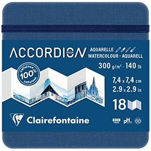 Clairefontaine 975968C Carnet de Voyage Accordion 18 Pages Papier Aquarelle Blanc Grain Moyen Fin 7,4x7,4 cm 300g Idéal pour les Artistes Globe-trotteurs - Publicité Clairefontaine 975968C Carnet de Voyage Accordion 18 Pages Papier Aquarelle Blanc Grain Moyen Fin 7,4x7,4 cm 300g Idéal pour les Artistes Globe-trotteurs - Publicité