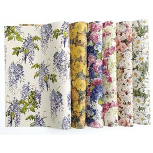 Tassotti Lot de 6 feuilles de papier décoratif pour emballage cadeau, motif floral, 50 x 70 cm - Publicité Tassotti Lot de 6 feuilles de papier décoratif pour emballage cadeau, motif floral, 50 x 70 cm - Publicité