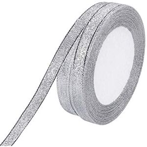 molshine Rubans d'organza argentés de 10 mm x 45 m Ruban de paillettes fines et scintillantes pour le bricolage, l'artisanat, l'emballage de cadeaux, la décoration de festival (argent, 10 mm (3/8")) - Publicité molshine Rubans d'organza argentés de 10 mm x 45 m Ruban de paillettes fines et scintillantes pour le bricolage, l'artisanat, l'emballage de cadeaux, la décoration de festival (argent, 10 mm (3/8")) - Publicité