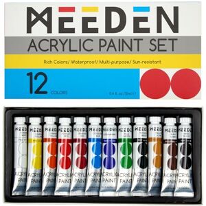 MEEDEN Kit de Peinture Acrylique pour Débutants: 12 Couleurs 12ml Peintures Epaisses Artisanales d'Art Peinture de Citrouille Riche en Pigments Non toxiques pour Adultes sur Tissu en Bois - Publicité MEEDEN Kit de Peinture Acrylique pour Débutants: 12 Couleurs 12ml Peintures Epaisses Artisanales d'Art Peinture de Citrouille Riche en Pigments Non toxiques pour Adultes sur Tissu en Bois - Publicité