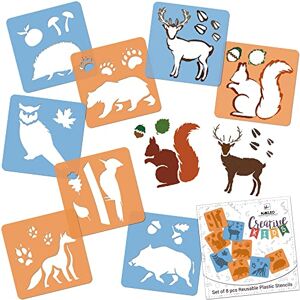 Nakleo Pochoirs de Dessin pour Enfants 8 Pcs 15x15cm Animaux des Forêts, Plastique et Réutilisable Créatif Modèles pour Peinture, DIY Bricolage Décoration Arts et Artisanat, Papier Mur Bois Tissu - Publicité Nakleo Pochoirs de Dessin pour Enfants 8 Pcs 15x15cm Animaux des Forêts, Plastique et Réutilisable Créatif Modèles pour Peinture, DIY Bricolage Décoration Arts et Artisanat, Papier Mur Bois Tissu - Publicité