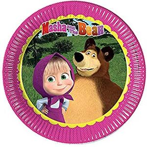 Procos 86511 Lot de 8 Assiettes en Carton Masha et Michka, Ø23 cm, Multicolore - Publicité Procos 86511 Lot de 8 Assiettes en Carton Masha et Michka, Ø23 cm, Multicolore - Publicité