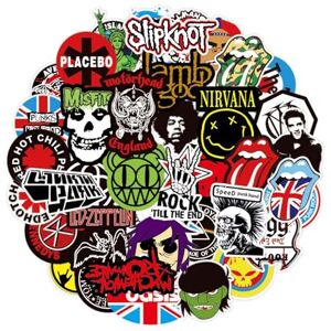 PQLQ Lot de 100 autocollants Rock Band Punk Classic Rock Pour adulte Cool Metal Punk Musique Pour guitare, ordinateur portable, skateboard (ROCK1) - Publicité PQLQ Lot de 100 autocollants Rock Band Punk Classic Rock Pour adulte Cool Metal Punk Musique Pour guitare, ordinateur portable, skateboard (ROCK1) - Publicité