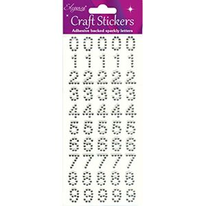 ELEGANZA Oaktree Crafts 50 autocollants avec chiffres, couleur argent - Publicité ELEGANZA Oaktree Crafts 50 autocollants avec chiffres, couleur argent - Publicité
