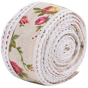 Hilitand Rouleau de Ruban de Toile de Jute Imprimé en Dentelle Fleur Ruban Hesse Jute Tissu Ceinture Sangle de Mariage Décoration DIY 5 m - Publicité Hilitand Rouleau de Ruban de Toile de Jute Imprimé en Dentelle Fleur Ruban Hesse Jute Tissu Ceinture Sangle de Mariage Décoration DIY 5 m - Publicité