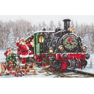 Luca-S Kit de broderie - Scène de Noël festive - Décoration hivernale - Publicité Luca-S Kit de broderie - Scène de Noël festive - Décoration hivernale - Publicité
