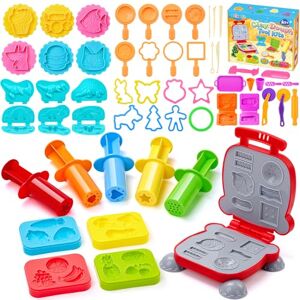 Bridokit Kit d'outils de pâte 54 pièces, accessoires de pâte à modeler et emporte-pièces pour enfants avec machine à hamburger, moules dinosaures, avec sac à cordon, coffret cadeau pour enfants de 3 - Publicité Bridokit Kit d'outils de pâte 54 pièces, accessoires de pâte à modeler et emporte-pièces pour enfants avec machine à hamburger, moules dinosaures, avec sac à cordon, coffret cadeau pour enfants de 3 - Publicité