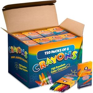 Bedwina Crayons en vrac – 120 boîtes de 6 (720 crayons), fournitures scolaires non toxiques pour enfants, tout-petits, enseignants, cadeaux, fêtes et salles de classe - Publicité Bedwina Crayons en vrac – 120 boîtes de 6 (720 crayons), fournitures scolaires non toxiques pour enfants, tout-petits, enseignants, cadeaux, fêtes et salles de classe - Publicité