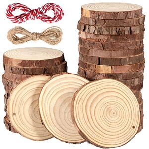 MANCHAP Lot de 30 rondins de bois percées de 9 à 10 cm avec ficelle, pour loisirs créatifs, décorations de la maison, décorations de Noël - Publicité MANCHAP Lot de 30 rondins de bois percées de 9 à 10 cm avec ficelle, pour loisirs créatifs, décorations de la maison, décorations de Noël - Publicité