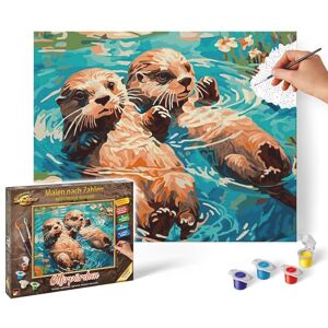 Schipper 609240917 Peinture par numéros Couple de loutres Photos de peinture pour adultes Pinceaux et peintures acryliques 24 x 30 cm - Publicité Schipper 609240917 Peinture par numéros Couple de loutres Photos de peinture pour adultes Pinceaux et peintures acryliques 24 x 30 cm - Publicité