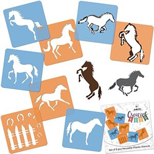 Nakleo Pochoirs de Dessin pour Enfants 8 Pcs 15x15cm Chevaux, Plastique et Réutilisable Créatif Modèles pour Peinture, DIY Bricolage Décoration Arts et Artisanat, Papier Mur Bois Tissu - Publicité Nakleo Pochoirs de Dessin pour Enfants 8 Pcs 15x15cm Chevaux, Plastique et Réutilisable Créatif Modèles pour Peinture, DIY Bricolage Décoration Arts et Artisanat, Papier Mur Bois Tissu - Publicité