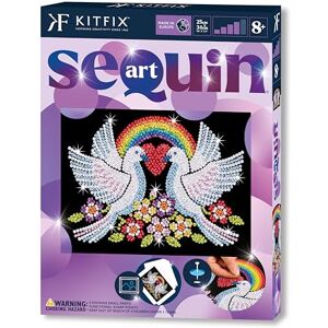 Kitfix Sequin Art Purple Colombes de l'espoir Image à paillettes 27 x 36 cm Kit de création pour enfants, adolescents et adultes de plus de 8 ans 2101 - Publicité Kitfix Sequin Art Purple Colombes de l'espoir Image à paillettes 27 x 36 cm Kit de création pour enfants, adolescents et adultes de plus de 8 ans 2101 - Publicité