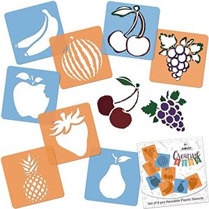 Nakleo Pochoirs de Dessin pour Enfants 8 Pcs 15x15cm Fruits, Plastique et Réutilisable Créatif Modèles pour Peinture, DIY Bricolage Décoration Arts et Artisanat, Papier Mur Bois Tissu - Publicité Nakleo Pochoirs de Dessin pour Enfants 8 Pcs 15x15cm Fruits, Plastique et Réutilisable Créatif Modèles pour Peinture, DIY Bricolage Décoration Arts et Artisanat, Papier Mur Bois Tissu - Publicité