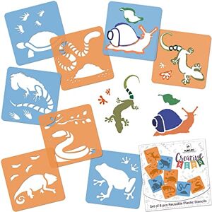 Nakleo Pochoirs de Dessin pour Enfants 8 Pcs 15x15cm Reptiles Amphibians, Plastique et Réutilisable Créatif Modèles pour Peinture, DIY Bricolage Décoration Arts et Artisanat, Papier Mur Bois Tissu - Publicité Nakleo Pochoirs de Dessin pour Enfants 8 Pcs 15x15cm Reptiles Amphibians, Plastique et Réutilisable Créatif Modèles pour Peinture, DIY Bricolage Décoration Arts et Artisanat, Papier Mur Bois Tissu - Publicité